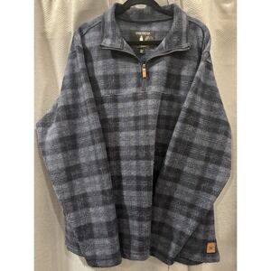 John Wayne Wooly Fleece Pullover Quarter Zip Multi Plaid Lumberjack Size 2XLarge